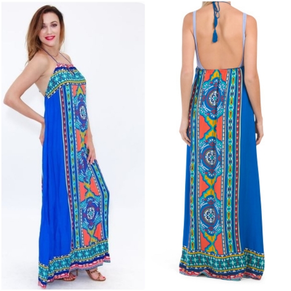 La Moda Halter Maxi Sun Dress - Picture 2 of 13